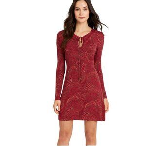 NEW Rachel Rachel Roy Womens Printed Above Knee Mini Dress Berry Paisley Size M